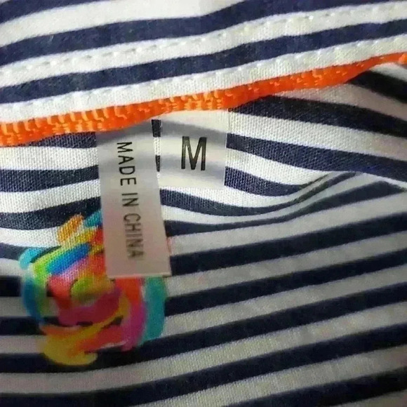 Bugatchi Men's Shaped Fit Spring Rose Print Pin Stripe Button Up Shirt sz M - Picture 9 of 11